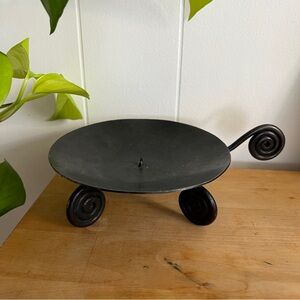 Vintage Wrought Iron Spiral Metal Candle‎ Holder with Swirl Design